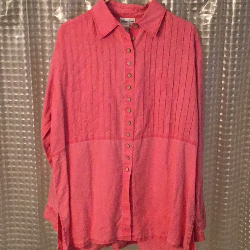 Linen tunic, salmon color
